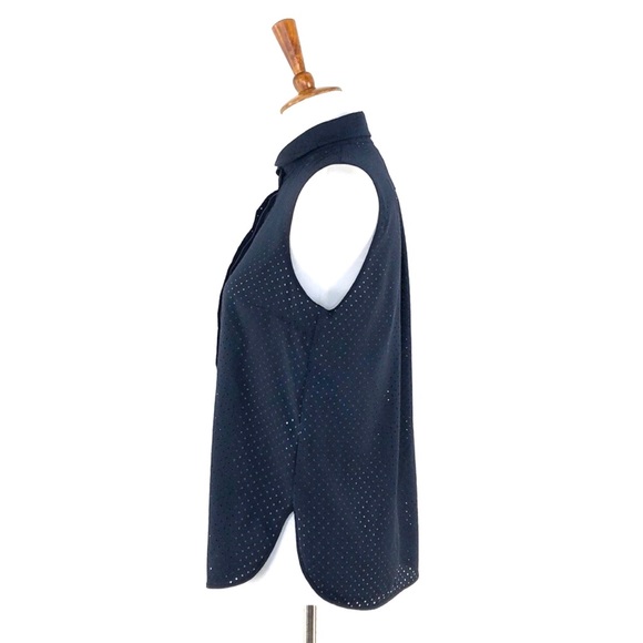 O’2nd Barneys Navy Perforated Sleeveless Blouse - Picture 3 of 6
